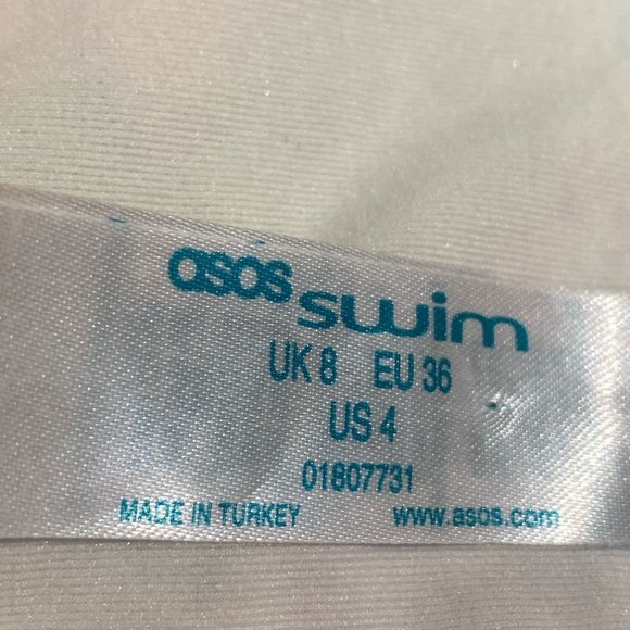 ASOS Floral Halter Bikini Top Size 32A Bottoms Sz 4 Very Pretty Teal - Picture 7 of 13